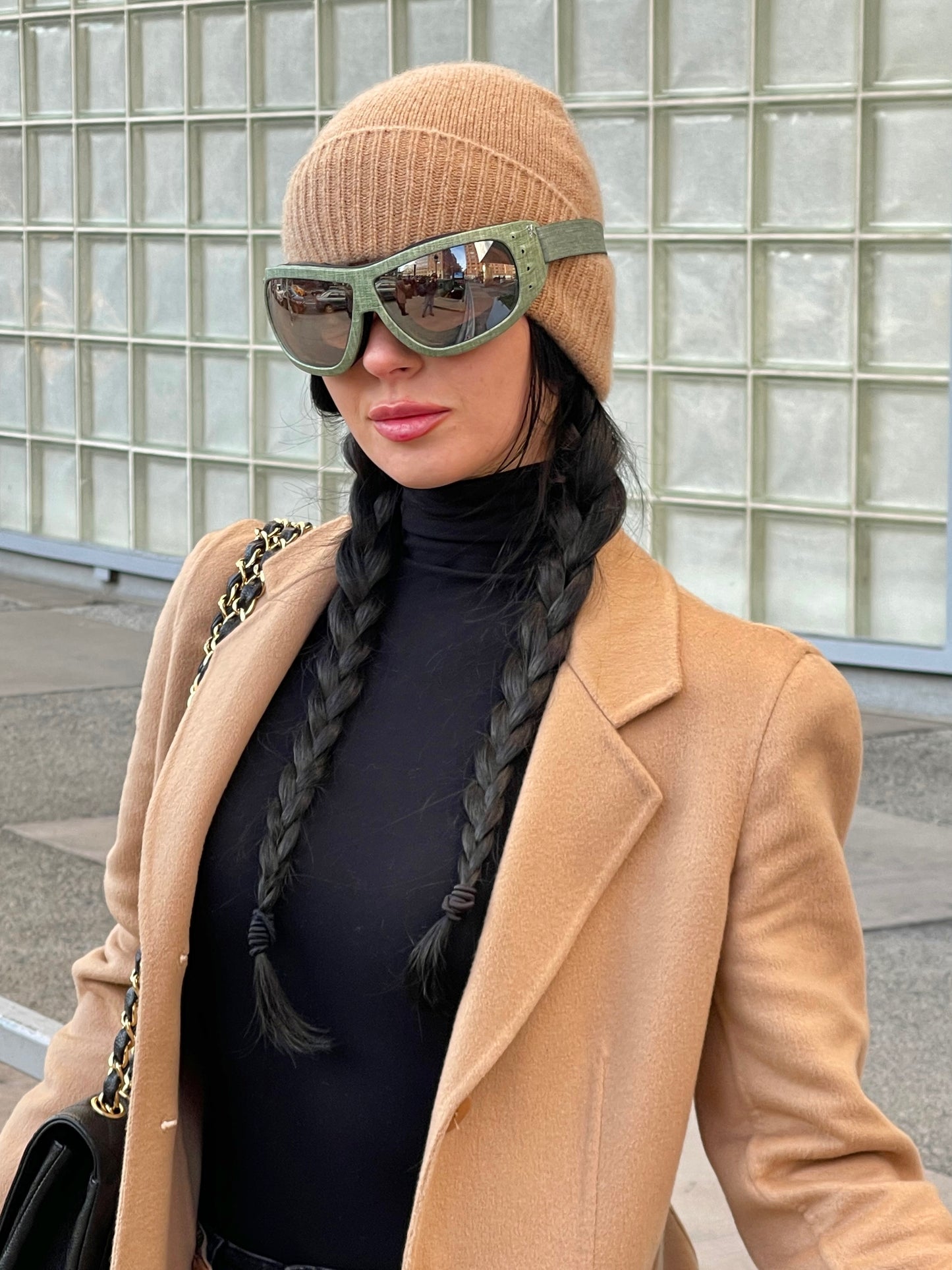 Green Linen/Silver Goggles