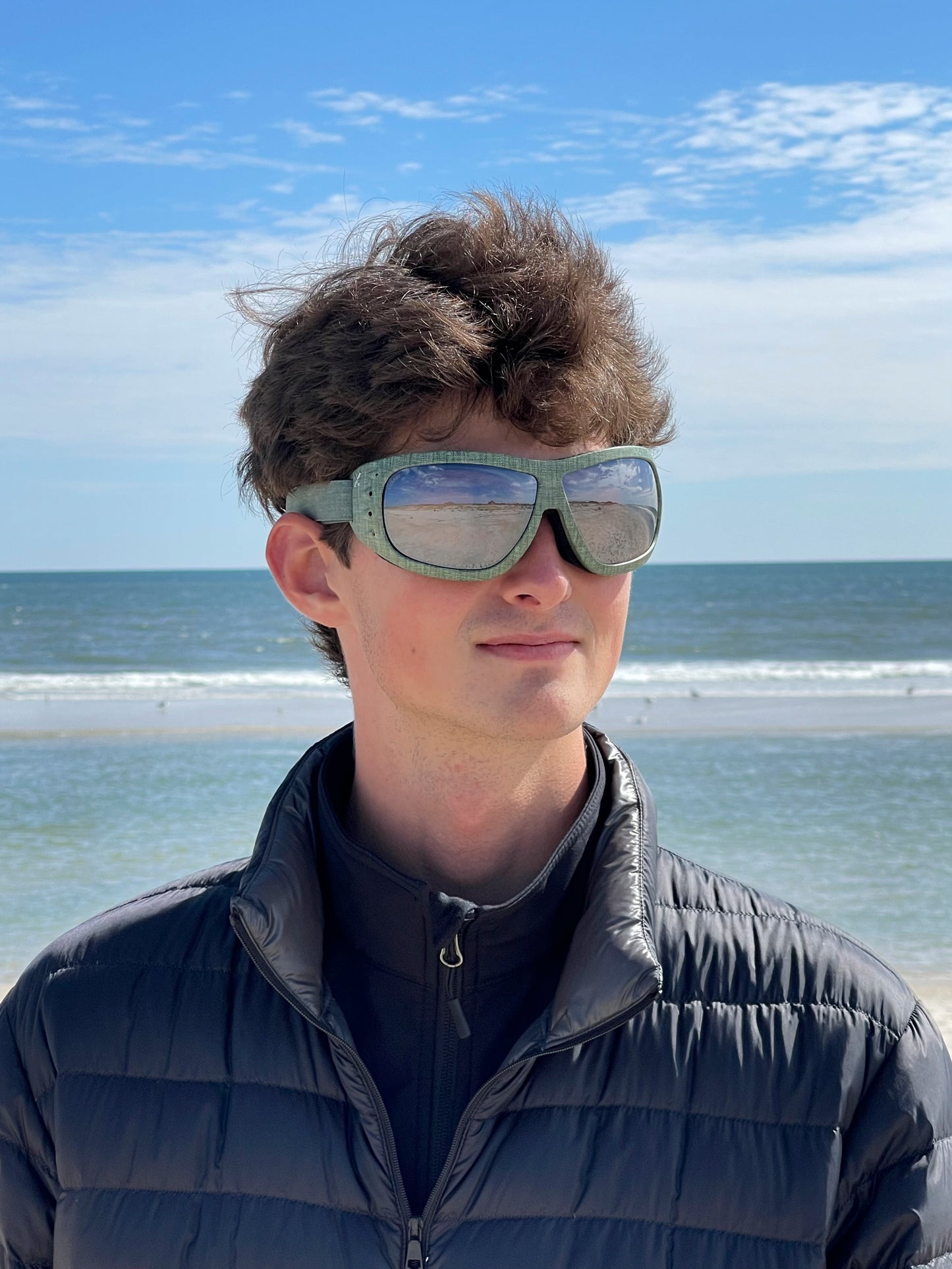 Green Linen/Silver Goggles