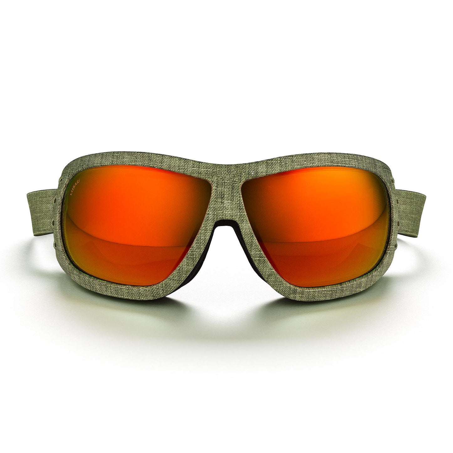 Green Linen/Orange Goggles